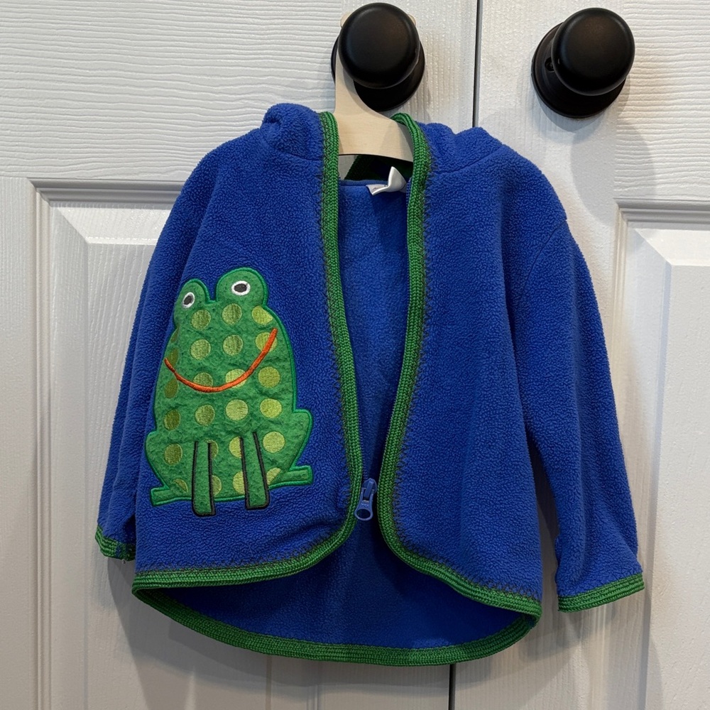 Hanna Andersson Blue Kids Jacket with Frog Design